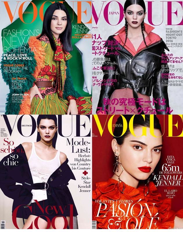 金小妹同时登上四本VOGUE杂志的十月刊/